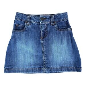 Carters Skirt Denim Jean Adjustable Waist Button Snap Zipper Girls Size‎ 6 EUC